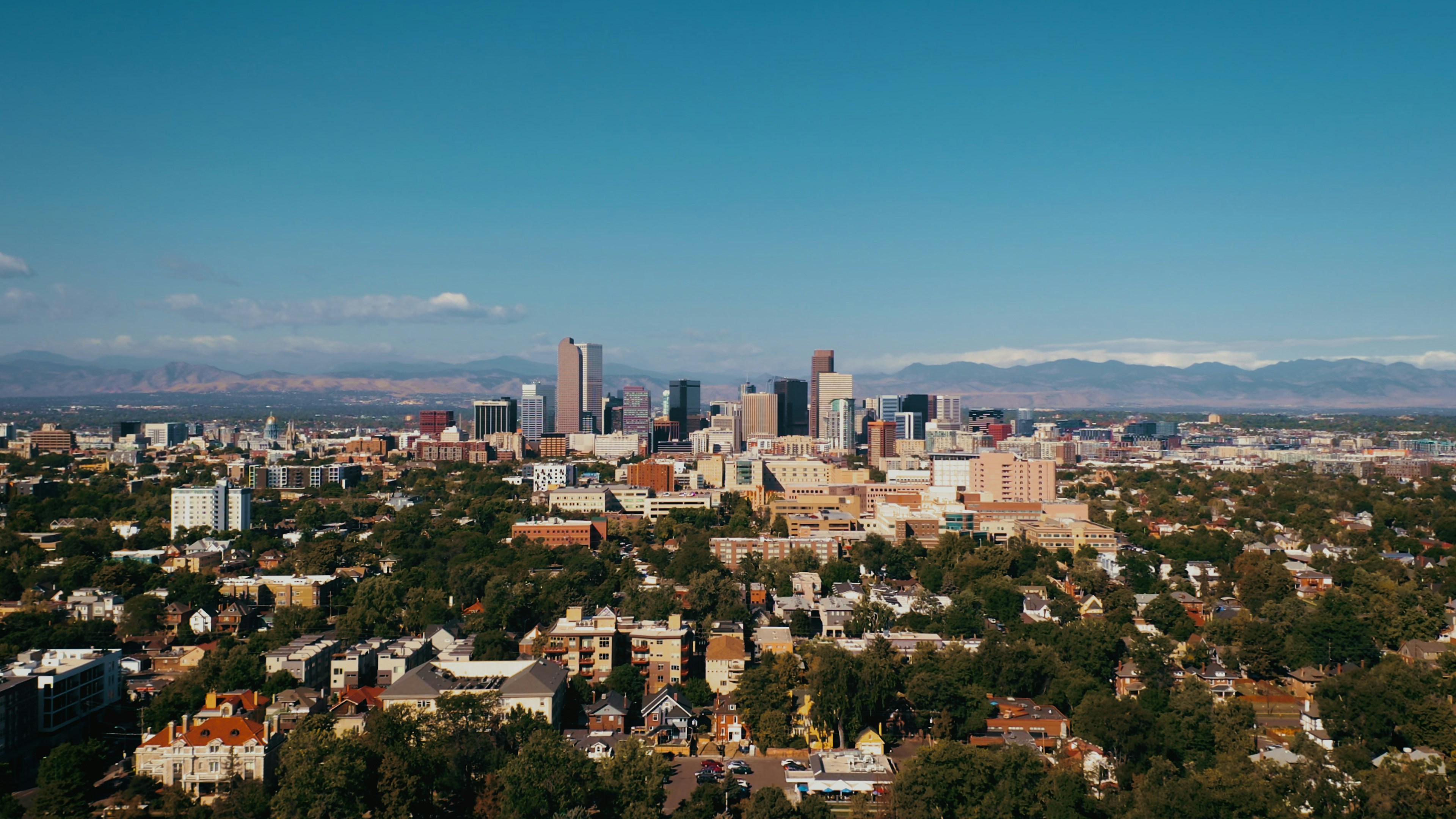 Downtown Denver with the Front Range beyond