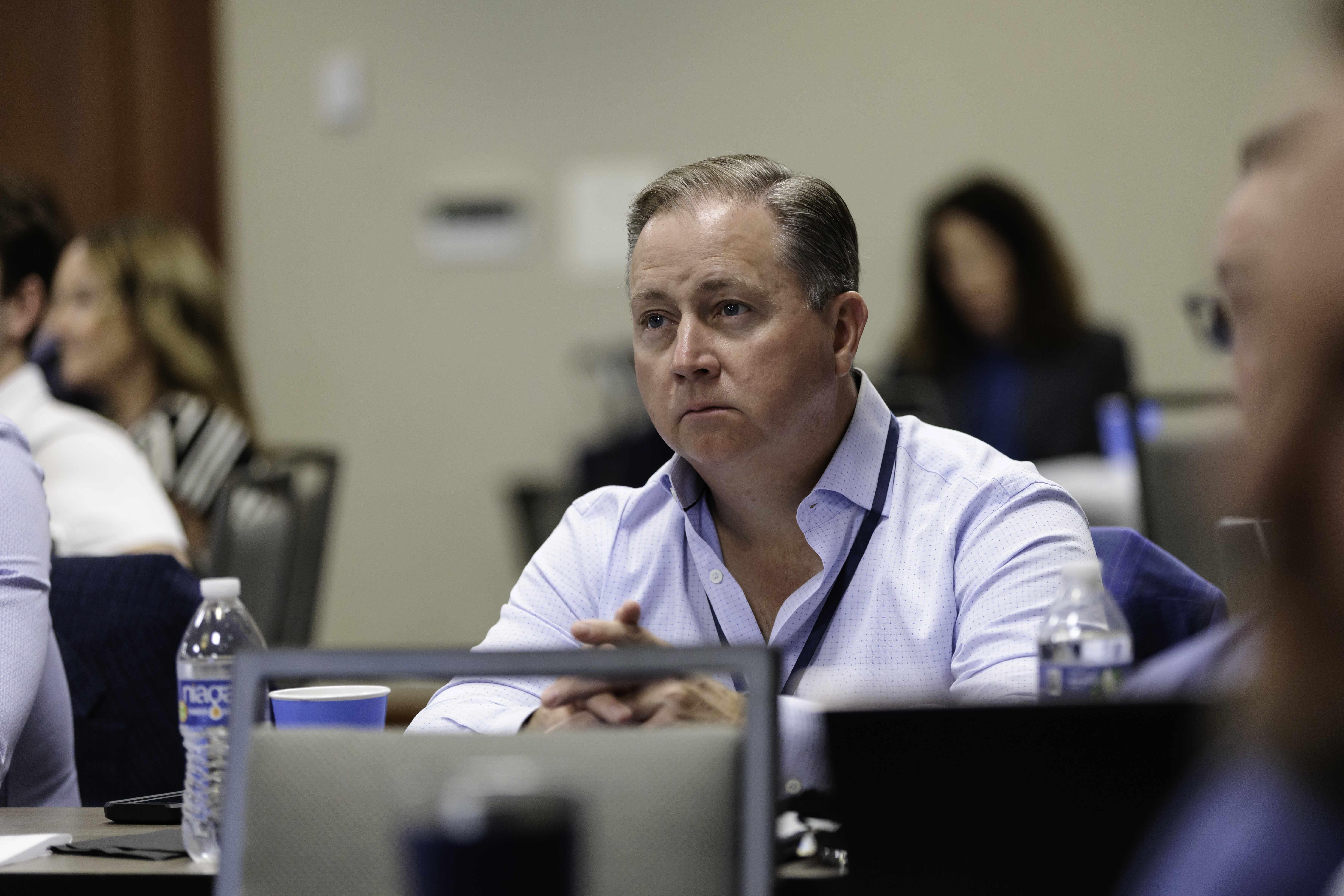 Robert Taylor meeting with clients